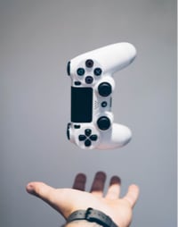 white Playstation gamepad